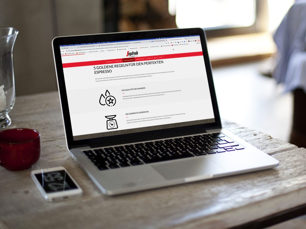 Segafredo Central Europe Countries - restyling siti web Resytling grafico e funzionale dei siti Segafredo